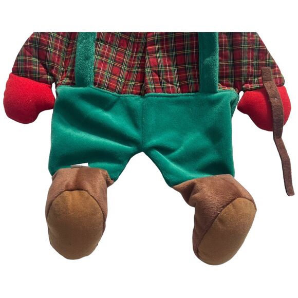 VTG  Christmas Santa Hillbilly Fabric Wall Hanging Country Folk Art Cottage 19" - Picture 7 of 14